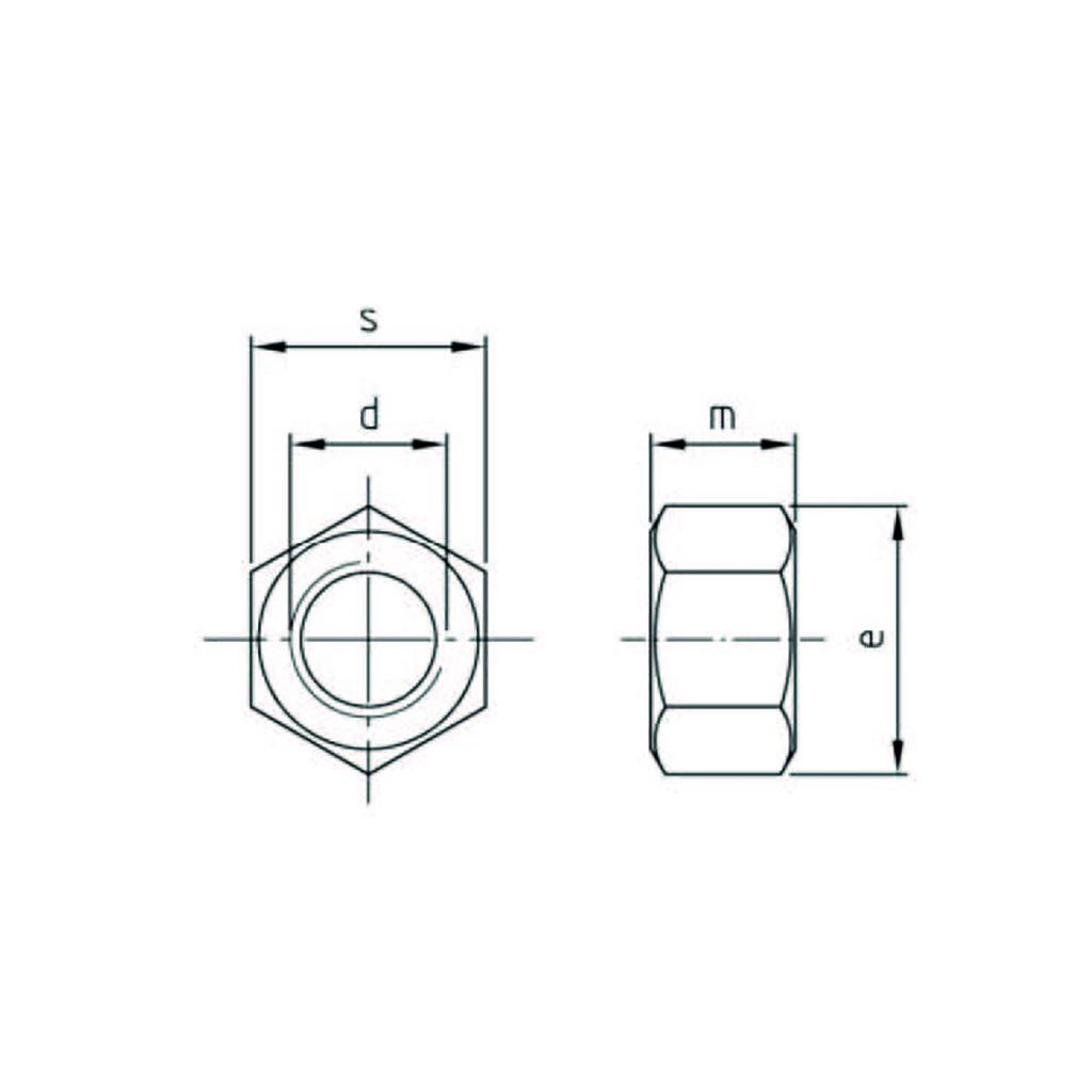 Full nut DIN 934 A4 stainless M12