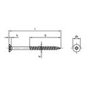 Timber screws self embedding countersunk head A2 stainless with cutting point 6.0 x 50/30 TX25