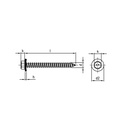 Timber screws hex head A2 stainless 6.5 x 45 with bonded 16mm washer