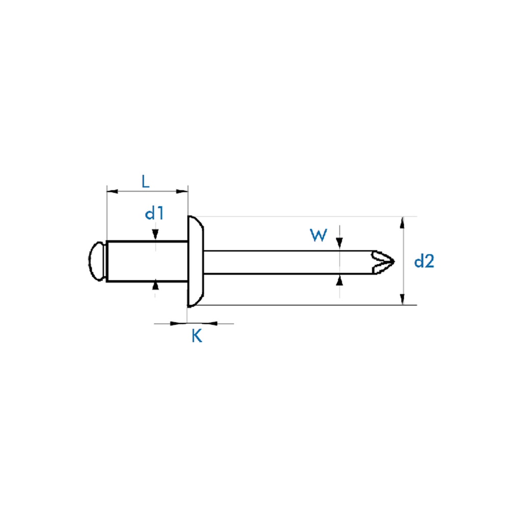 Certifix RS-AL-ST Dome headed standard aluminium/steel rivet 2.4 x 4