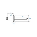 Certifix RS-AL-ST Dome headed standard aluminium/steel rivet 2.4 x 4