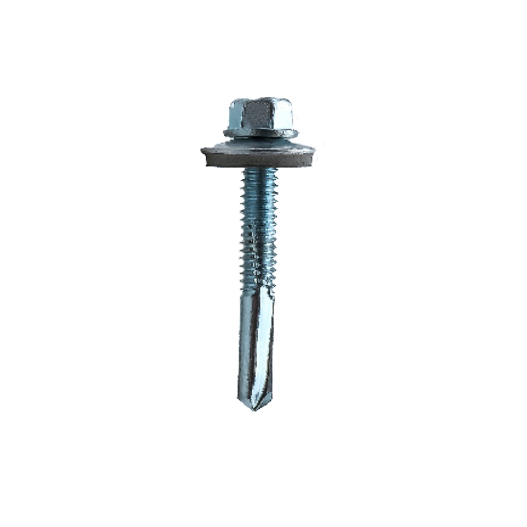 Hex head self drilling (tek) screw light section A2 stainless bi-metal 5.5 x 75 with 16mm washer