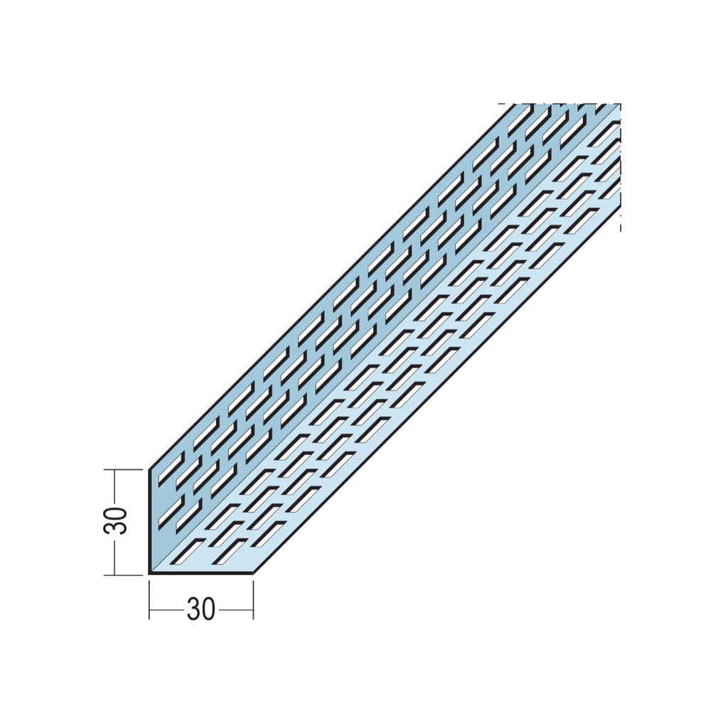 Certifix Ventilated Profile Angle Double Sided Square Perforation 30 x 30mm Aluminium Natural