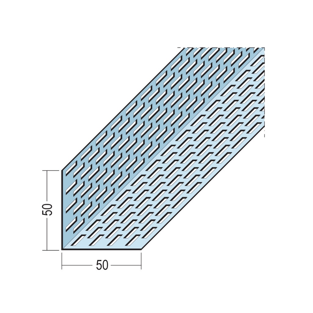 Certifix Ventilated Profile Angle Double Sided Square Perforation 50 x 50mm Aluminium Natural