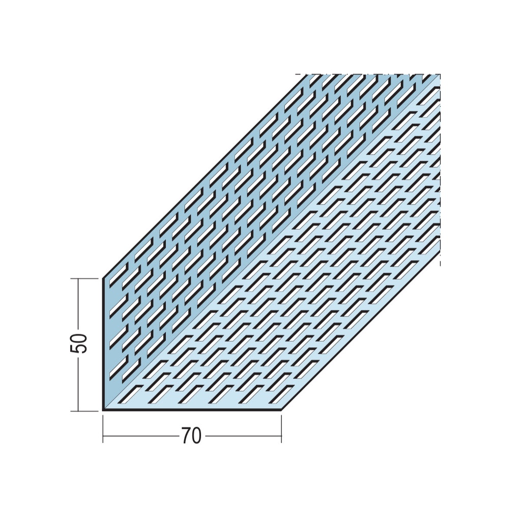 Certifix Ventilated Profile Angle Double Sided Square Perforation 50 x 70mm Aluminium Black