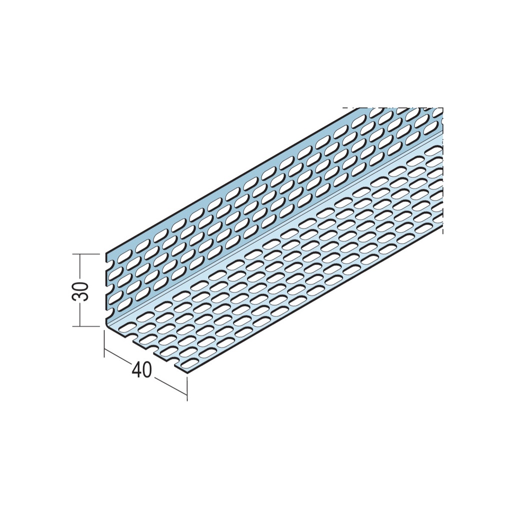 Certifix Ventilated Profile Angle Double Sided Oval Perforation 30 x 40mm Aluminium Natural