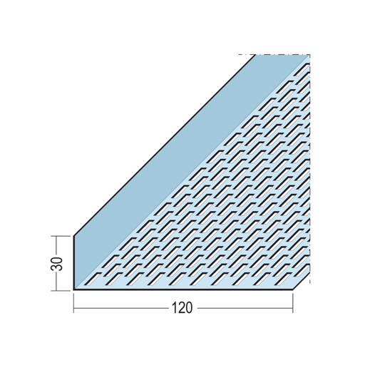 [CFVPA-OSSP-NA-30x120] Certifix Ventilated Profile Angle One Sided Square Perforation 30 x 120mm Aluminium Natural