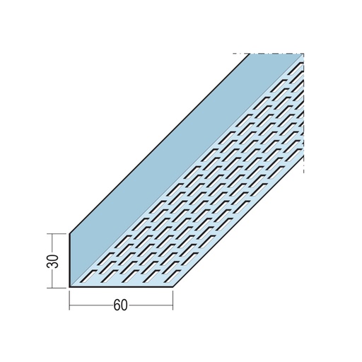 [CFVPA-OSSP-NA-30x60] Certifix Ventilated Profile Angle One Sided Square Perforation 30 x 60mm Aluminium Natural