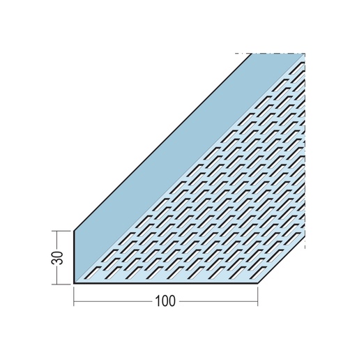 [CFVPA-OSSP-NA-30x100] Certifix Ventilated Profile Angle One Sided Square Perforation 30 x 100mm Aluminium Natural