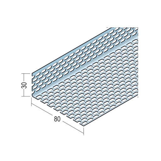 [CFVPA-DSOP-NA-30x80] Certifix Ventilated Profile Angle Double Sided Oval Perforation 30 x 80mm Aluminium Natural