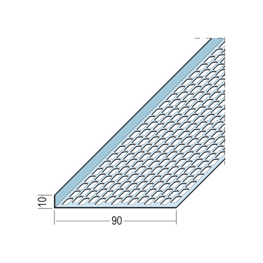 [CFVPA-OSOP-NA-10x90] Certifix Ventilated Profile Angle One Sided Oval Perforation 10 x 90mm Aluminium Natural